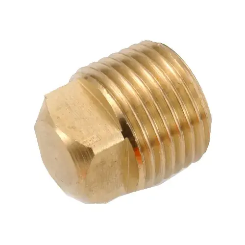 Pipe Plug, 1/8 in, MIP, Square Head, Brass Yellow