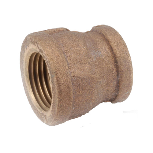 Reducing Pipe Coupling, 1/2 x 3/8 in, FIPT, Brass, 200 psi Pressure