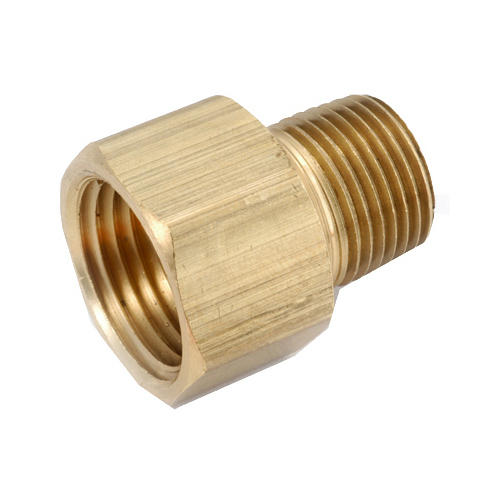 Anderson Metals 756120-0404 Brass Threaded Adapter, Lead-Free, 1/4 x 1/4-In .