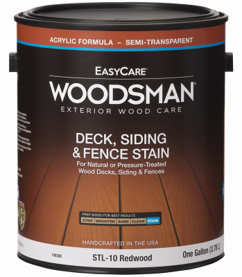 TRUE VALUE MFG COMPANY STL10-GL Deck, Siding & Fence Stain, Acrylic, Semi-Transparent, Redwood, 1-Gallon