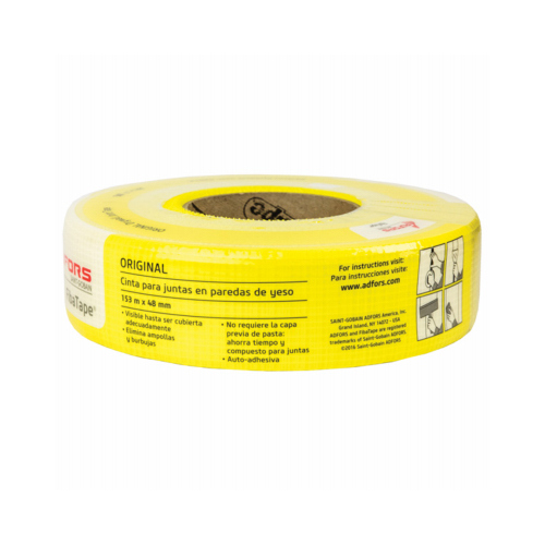 FibaTape Drywall Joint Tape, Fiberglass, Yellow, 1-7/8-In. x 500-Ft.