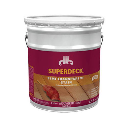 Duckback SC0021005-20 Wood Stain/Sealer, Semi-Transparent, Weathered Gray, 5-Gallons