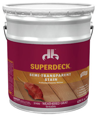 Duckback SC0021005-20 Wood Stain/Sealer, Semi-Transparent, Weathered Gray, 5-Gallons