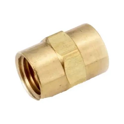 Pipe Coupling, 3/8 in, FIPT, Brass