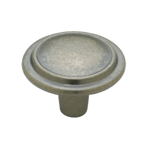 Cabinet Knob, Top-Ring, Antique Iron, 1-1/4-In.