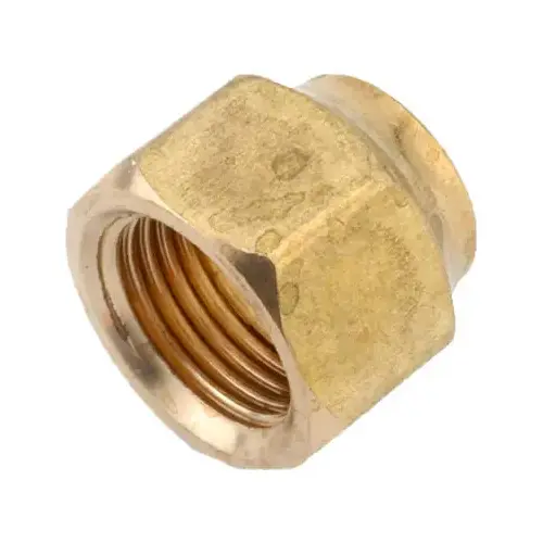 Lead Free Brass Flared Tube Nut: 5/8" Tube OD, 45 degree Flared Angle