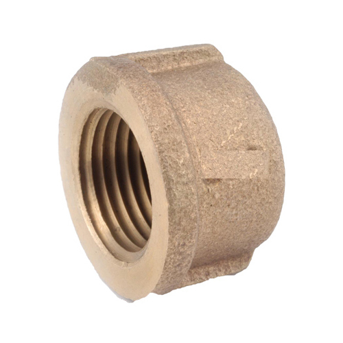 Pipe Cap, 1/2 in, IPT, Brass, Red, 200 psi Pressure