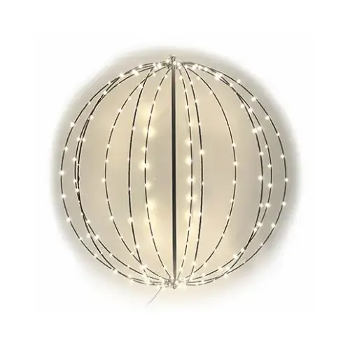 Holiday Wonderland 53796-88 3D LED Sphere Light, Foldable, 180 Warm White Microdot Lights, 30-In.