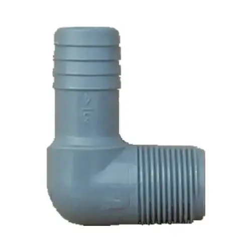 Pipe Fitting, Insert Elbow, Plastic, 1-1/2 x 1-1/2-In. MIP