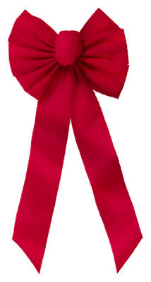 Holiday Trims 6511 Christmas Bow, 7-Loop, Red Embossed Velvet, 10 x 22 x 2-3/4-In.