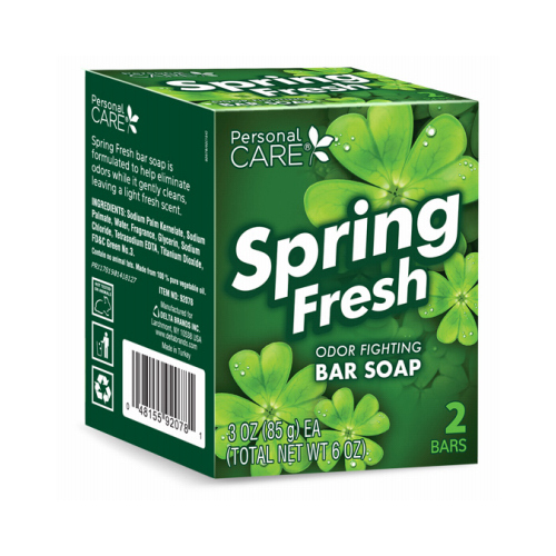 DELTA BRANDS, INC. 92078-12 Deodorant Soap Bar, Spring Fresh, 3-oz
