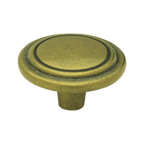 Antique Brass Raised Ring Round Cabinet Knobs, 2-Pk.