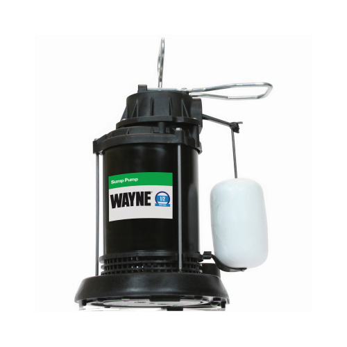 Wayne SPF50 Sump Pump, 1-Phase, 10 A, 120 V, 0.5 hp, 1-1/2 in Outlet, 20 ft Max Head, 4300 gph, Thermoplastic