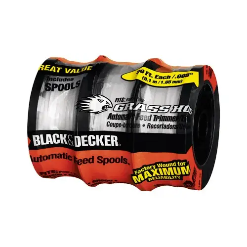 Grass Hog String Grass Trimmer Line & Spool, AF-100, .065 In. x 30 Ft pack of 3 White