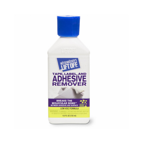 MOTSENBOCKER'S Lift Off 407-45 Adhesive Remover, Liquid, Pungent, Clear, 4.5 oz, Bottle