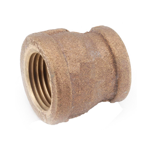 Reducing Pipe Coupling, 1/2 x 1/4 in, FIPT, Brass, 200 psi Pressure - pack of 5