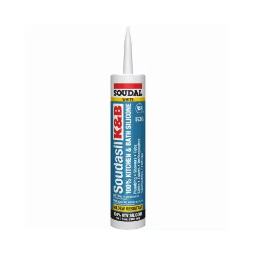 Soudasil 146727 Soudasil 10.1 Oz. White 100% Food Grade Kitchen & Bath Silicone Caulk