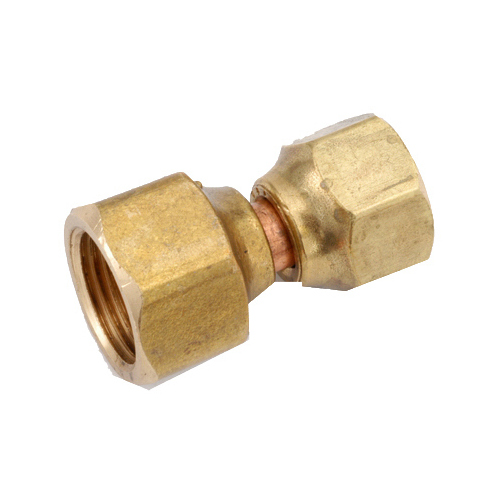 Anderson Metals 754075-0806 Pipe Fittings, Flare Swivel Connector, Lead-Free Brass, 1/2 x 3/8-In.