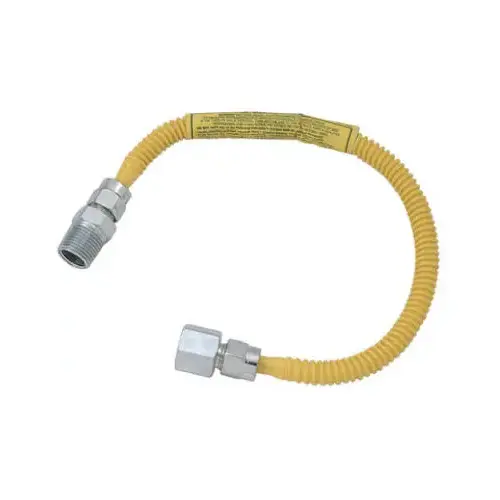 Stainless Steel Gas Appliance Gas Connector, 18-In., 1/4-In. I.D. x 3/8-In. O.D.