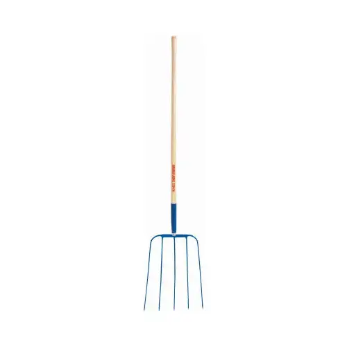 Barley Fork, Oval Tine, Steel Tine, Wood Handle, Straight Handle, 63-1/2 in L Handle