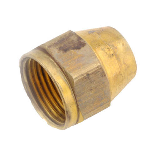 Space Heater Tube Nut, 3/8 in, Brass