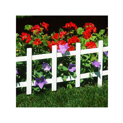 White Border Fence, 14 x 33-In. L  pack of 4