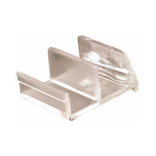 Prime-Line M 6111 Shower Door Bottom Guide, Sliding, Acrylic, Clear, For: 1/2 in Thick Panels