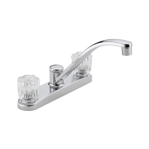 Peerless P299201LF Kitchen Faucet, Acrylic Knob Handles, Chrome