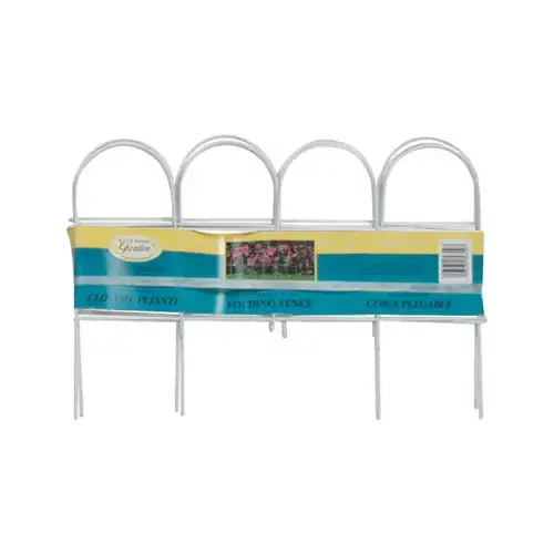 PANACEA 89319 White Round-Top Garden Fence, 10-In. x 10-Ft.