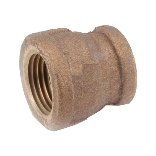 Reducing Pipe Coupling, 3/8 x 1/4 in, FIPT, Brass, 200 psi Pressure