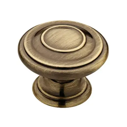 Harmon Cabinet Knob, Antique Brass, 1-3/8-In.