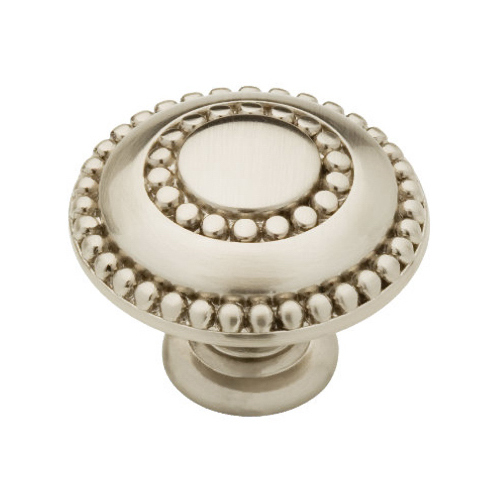 Double Beaded Cabinet Knob, Satin Nickel, 1-3/8-In.