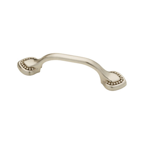 Double Beaded Cabinet Pull, Satin Nickel, 3-In.