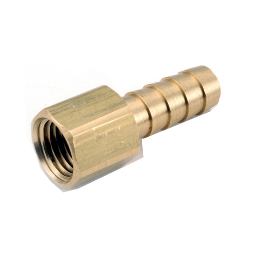 Anderson Metals 757002-0606-XCP5 129F Series Hose Adapter, 3/8 in, Barb, 3/8 in, FPT, Brass - pack of 5