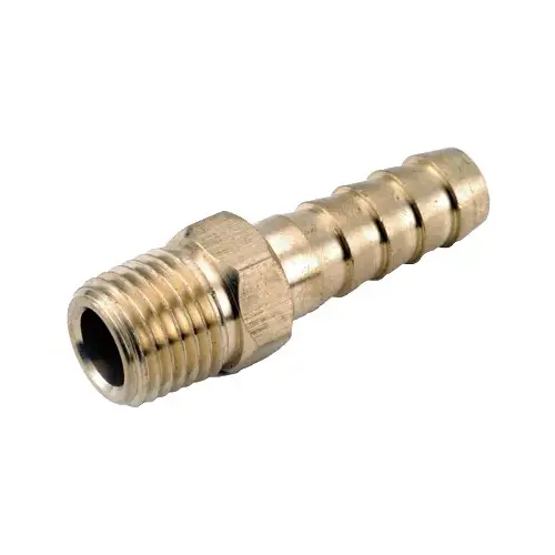 Brass Barb Insert, Lead-Free, 1/4 Hose ID x 1/8-In. MPT