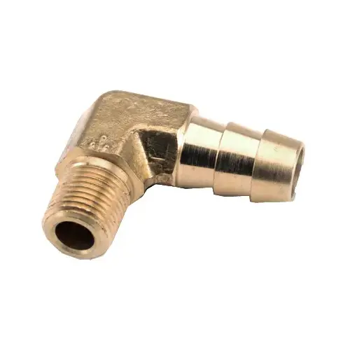 Brass Barb Insert Elbow, 90-Degree, 3/8 Hose ID x 3/8-In. MPT - pack of 5