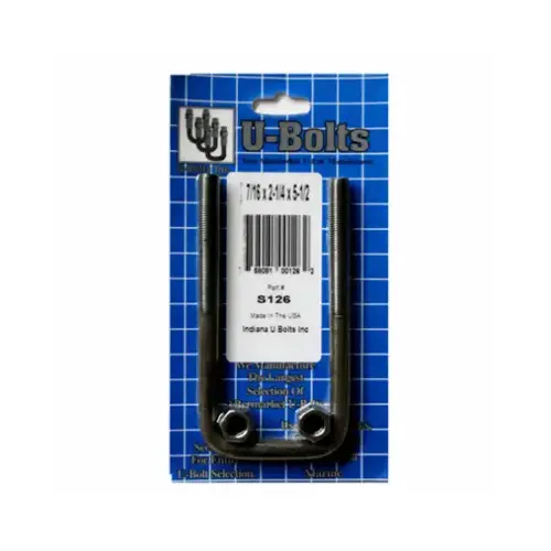 Square U Bolt, Steel, 7/16 x 2-1/4 x 5-1/2-In.