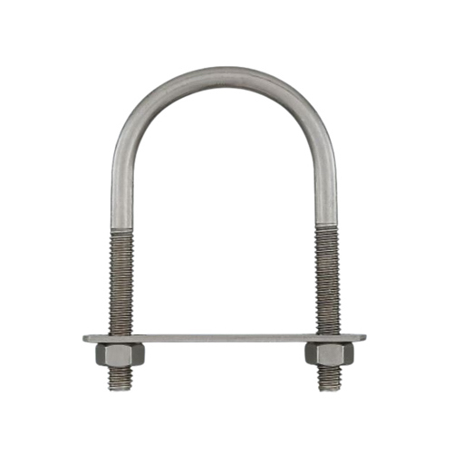 U Bolt With Plate & Bolts, Stainless Steel, 5/16 x 2 x 3-11/16 In.