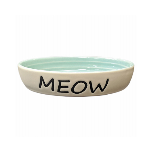 Ethical 58575 6" Meow Oval Cat Dish