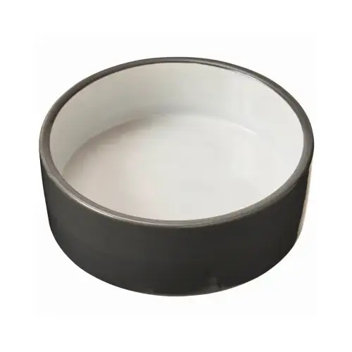 Ceramic Dog Bowl, 2-Tone Gray, 5 In.