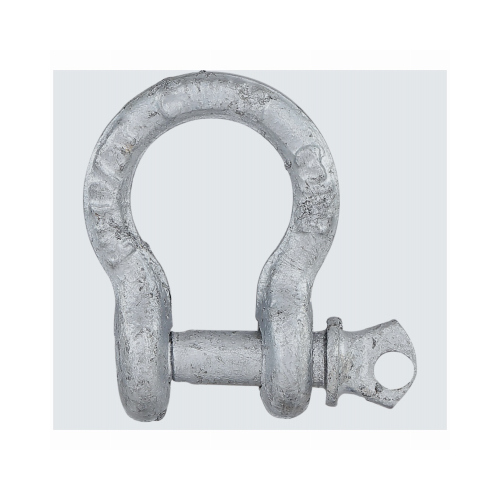 Anchor Shackle, 3/16 in Trade, 650 lb Working Load, 7/32 in Dia Wire, Steel, Galvanized