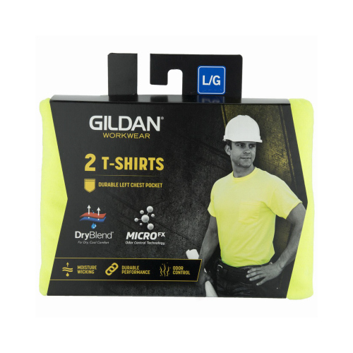 Gildan 1297049 Short Sleeve Pocket T-Shirts, Green Cotton, XXL