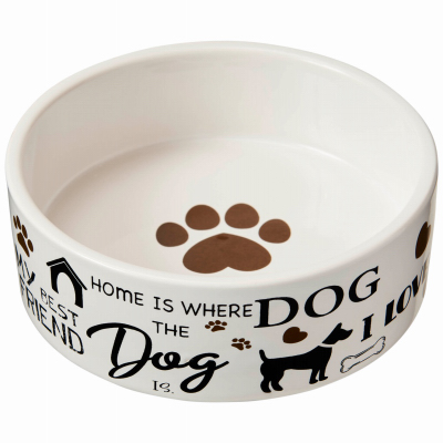 Ethical 54697 I Love Dogs Dog Dish, 5 In.