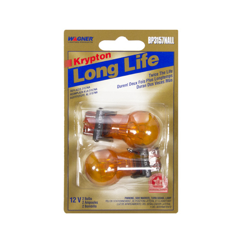 Wagner BP3157NALL Long-Life Auto Replacement Lamp, BP3157NALL, 12V Pair