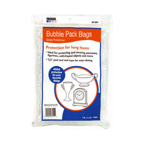 SCHWARZ SUPPLY SOURCE SP-297 Bubble Pack Bags, 7.25 x 11 In - pack of 6