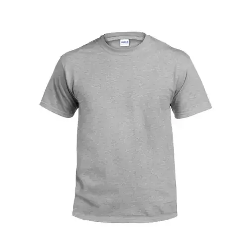 T-Shirt, Short-Sleeve, Safety Grey Cotton, Large - pack of 2