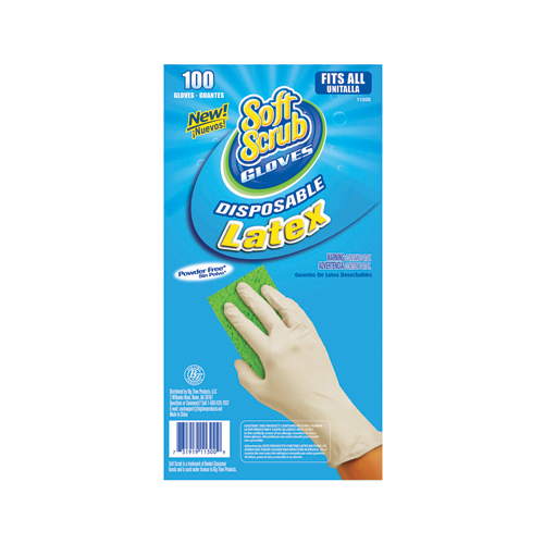 Disposable Latex Gloves, Powder Free, One Size, 100-Ct.