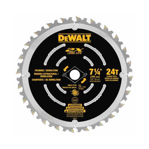 Saw Blade, 7-1/4 in Dia, 5/8 in Arbor, 40-Teeth, Carbide Cutting Edge, Applicable Materials: Wood