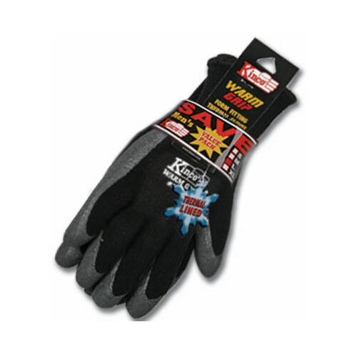 Kinco 1790-3PK-L Knit Glove, Latex Coated, Cold Weather, 3-Pr., Men's Large,