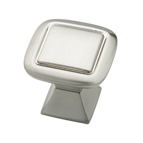 Cabinet Knob, Square, Satin Nickel